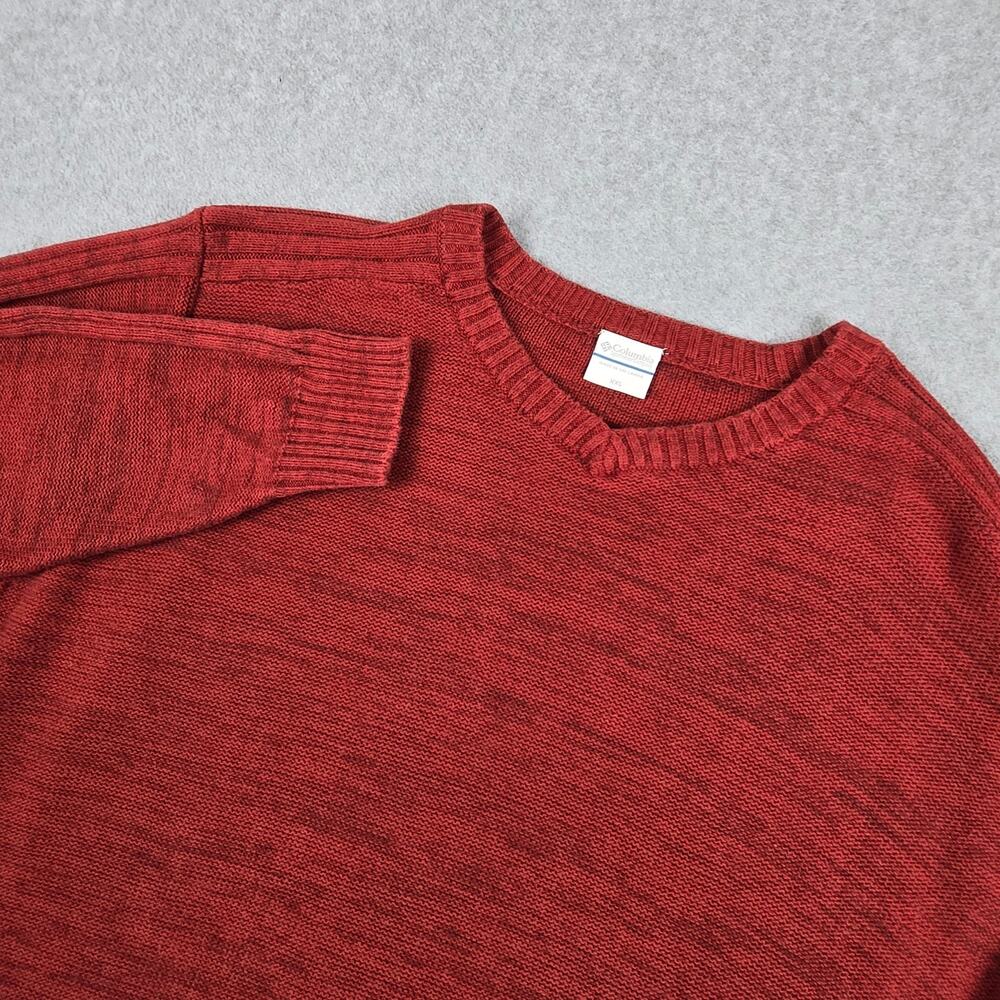Columbia Mens XXL Rust Red Classic Heavyweight V-neck Sweater Pullover Sweater